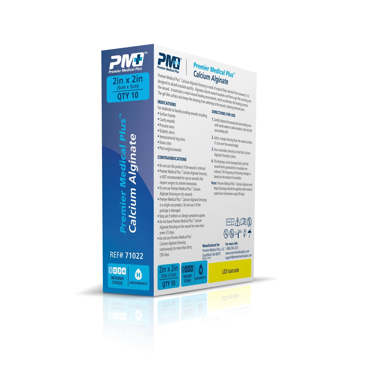 Premier Medical Plus™ Calcium Alginate Dressing (2x2) BX/10