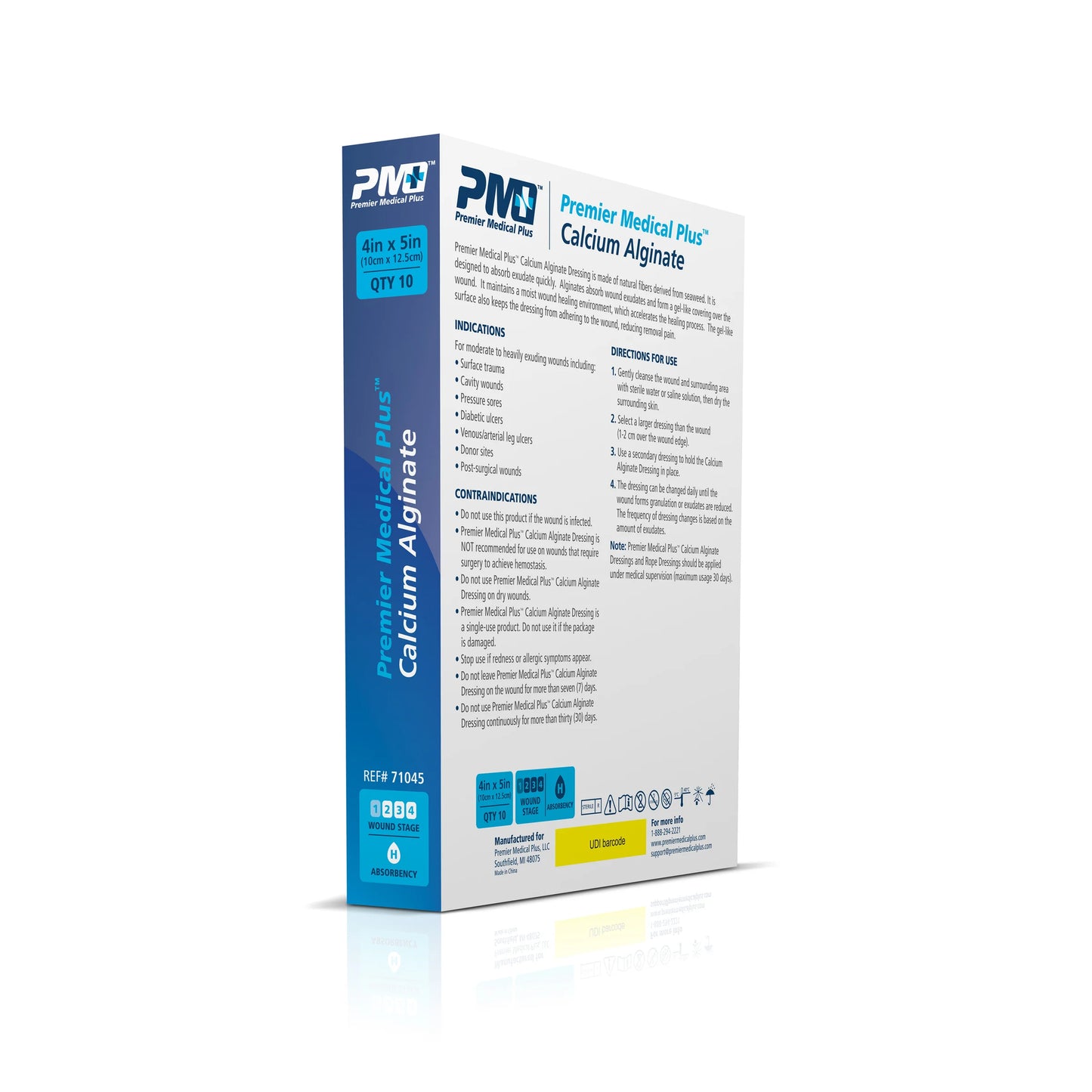 Premier Medical Plus™ Calcium Alginate Dressing (4x5) BX/10