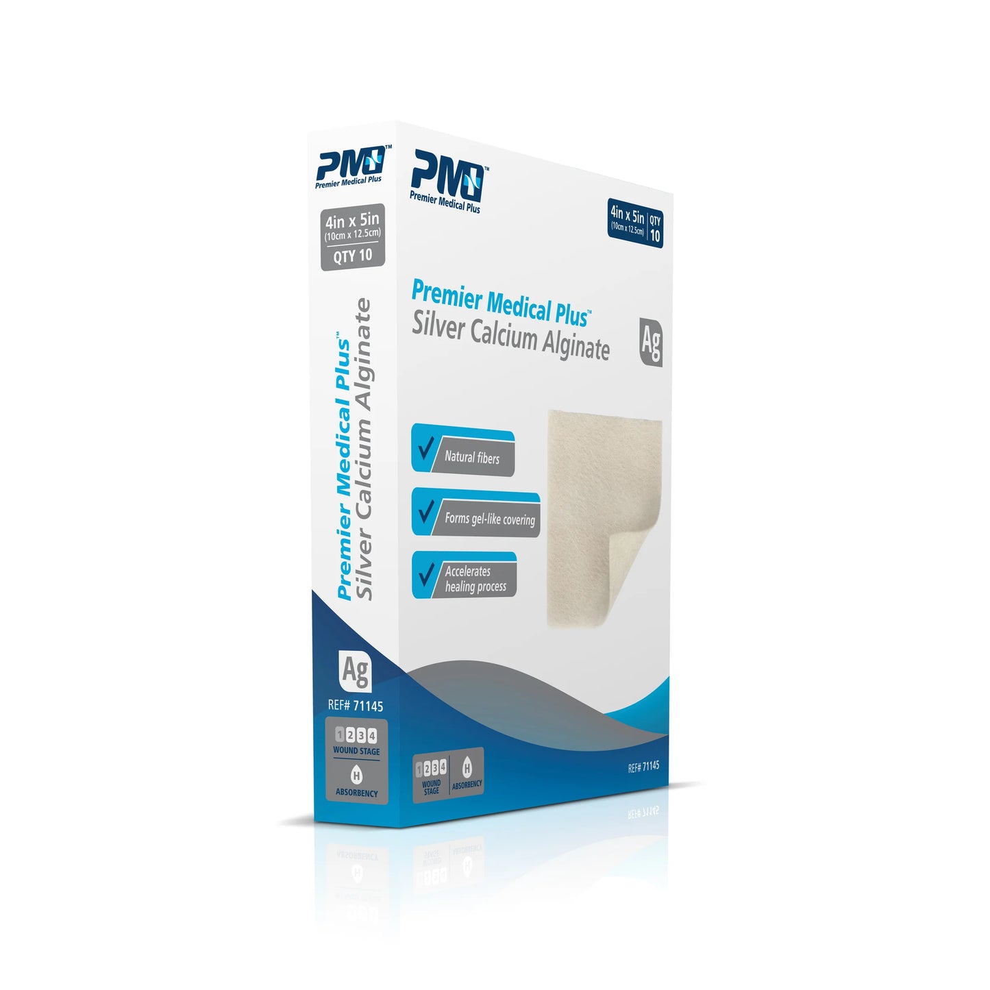 Premier Medical Plus™ Silver Calcium Alginate Dressing (4x5) BX/10