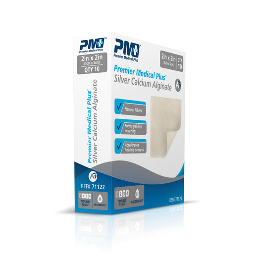 Premier Medical Plus™ Silver Calcium Alginate Dressing (2x2) BX/10