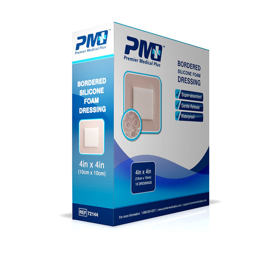 Premier Medical Plus™ Bordered Silicone Foam Dressing (4x4) BX/10