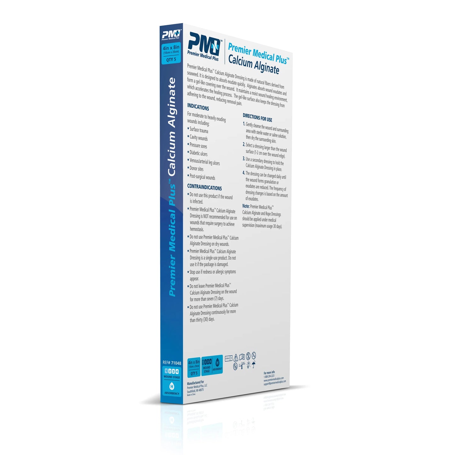 Premier Medical Plus™ Calcium Alginate Dressing (4x8) BX/5