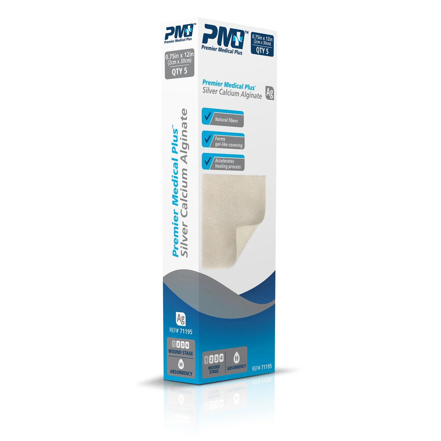 Premier Medical Plus™ Silver Calcium Alginate Dressing (.75x12) BX/5